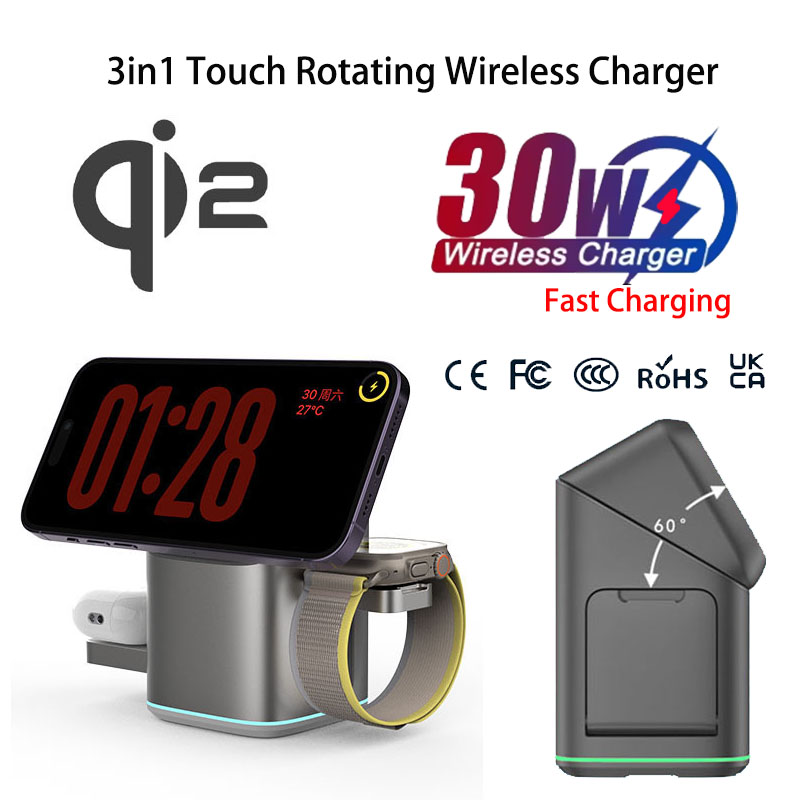 Smartwatch Touch - Praiser 25W Qi2 Pieghevole Touch Rotazione