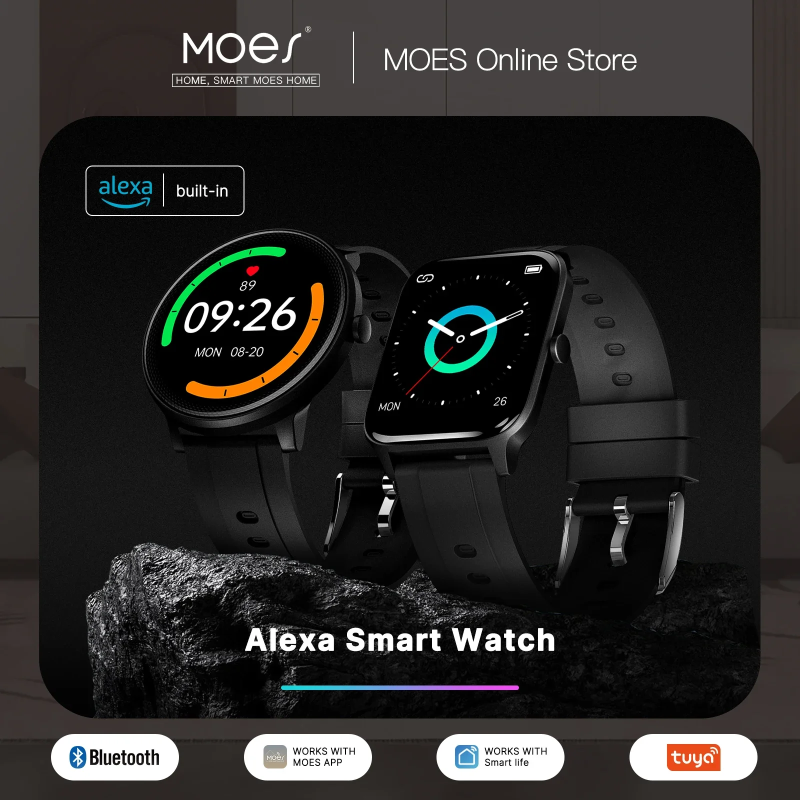 Smartwatch Touch - MOES Smart Watch Alexa Fitness Tracker
